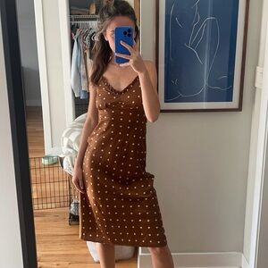 Silk polka dot dress